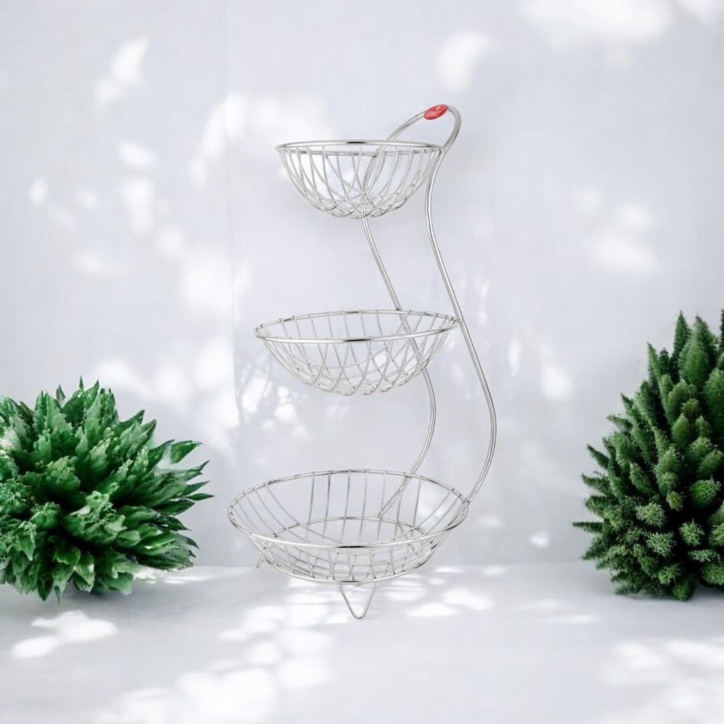 Three-Tier Stainless Steel Fruit Basket