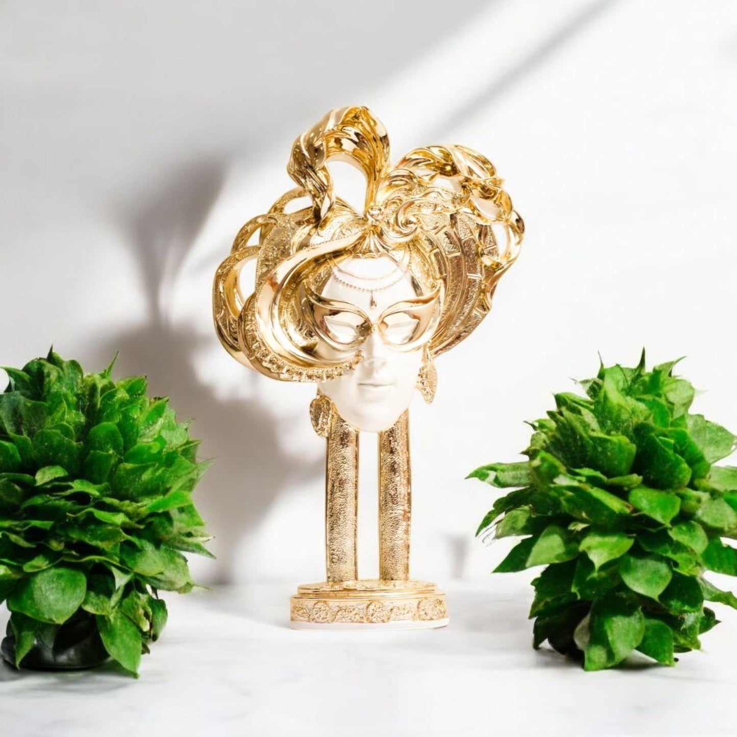 Elegant Golden Decorative Centerpiece Sculpture