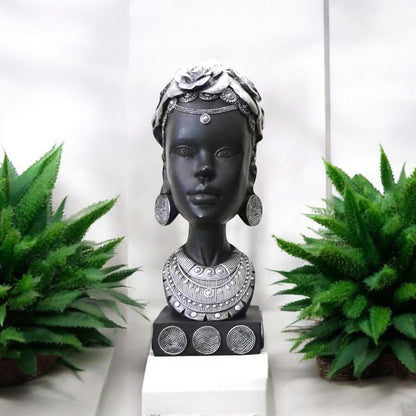 African Woman Head Statue