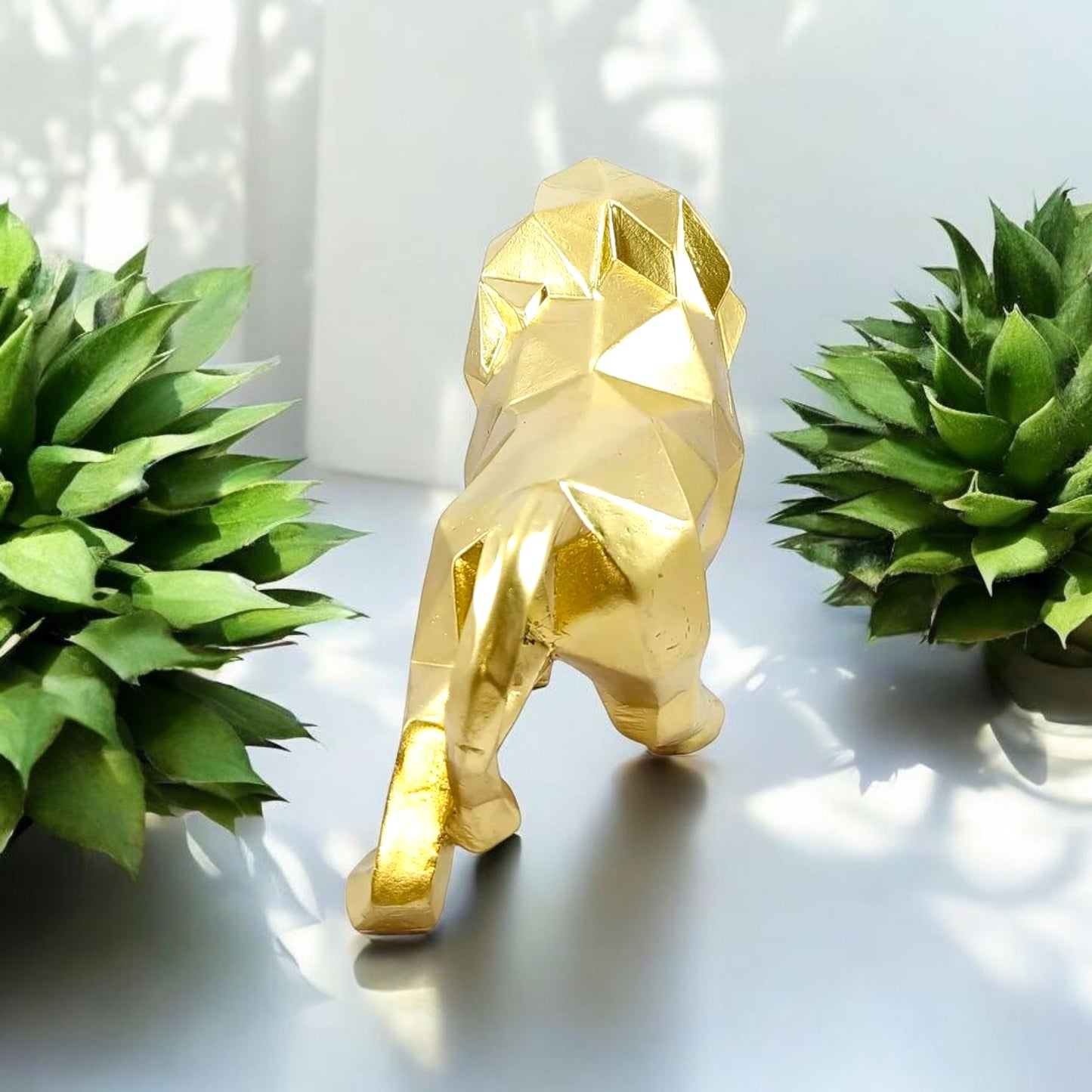 Stylish Golden Lion Decorative Figurine