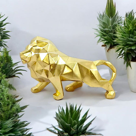Stylish Golden Lion Decorative Figurine