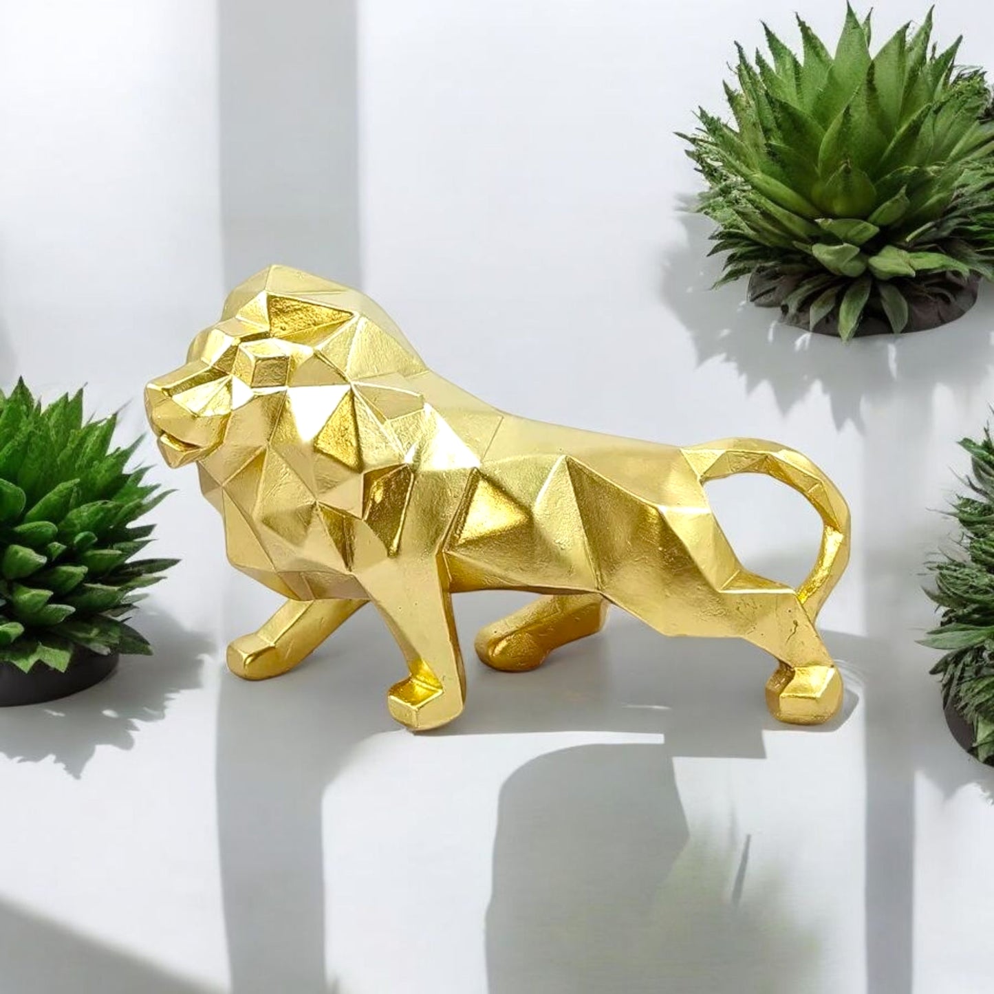 Stylish Golden Lion Decorative Figurine