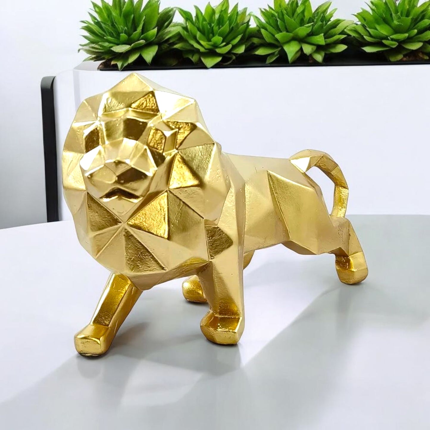 Stylish Golden Lion Decorative Figurine