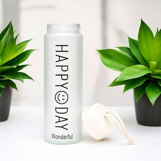 Frosted Glass Water Bottle 400ML