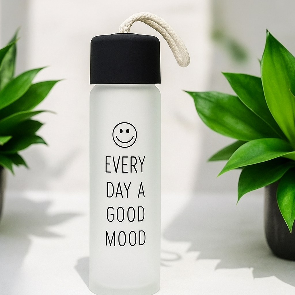 Frosted Glass Water Bottle 400ML