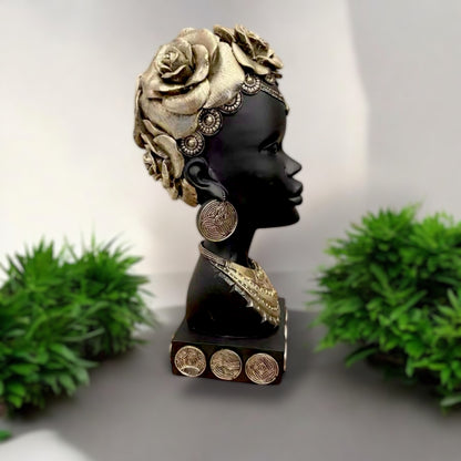African Woman Head Statue