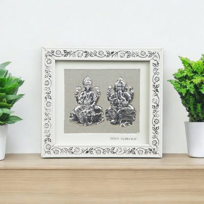 Silver Plated Lakshmi Ganesh Frame
