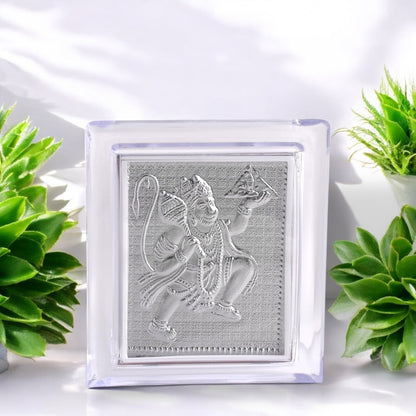 Silver Plated Lord Hanuman Frame