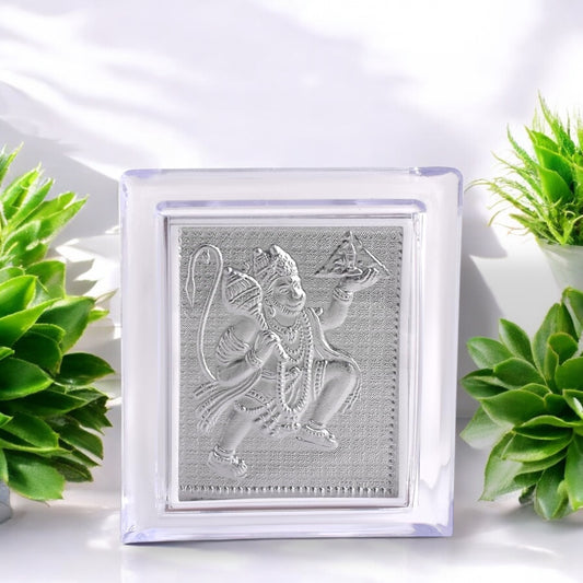 Silver Plated Lord Hanuman Frame