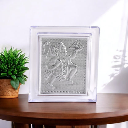 Silver Plated Lord Hanuman Frame
