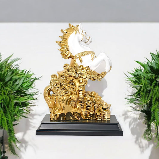 Majestic Golden Horse Decorative Sculpture