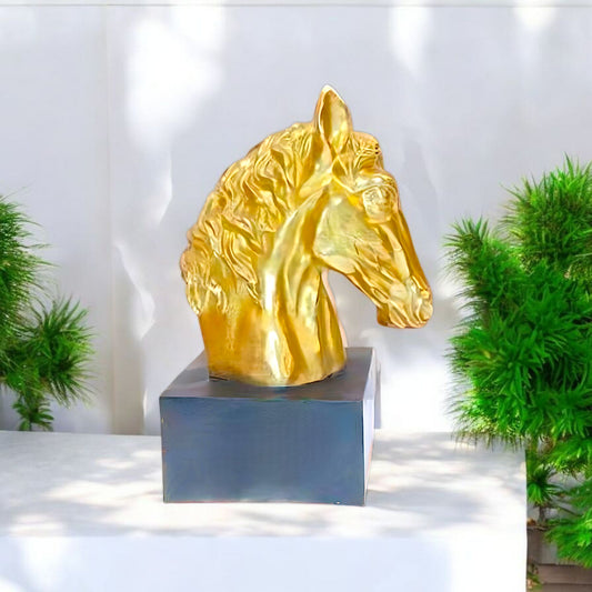 Stunning Golden Horse Head Sculpture