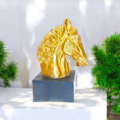 Stunning Golden Horse Head Sculpture