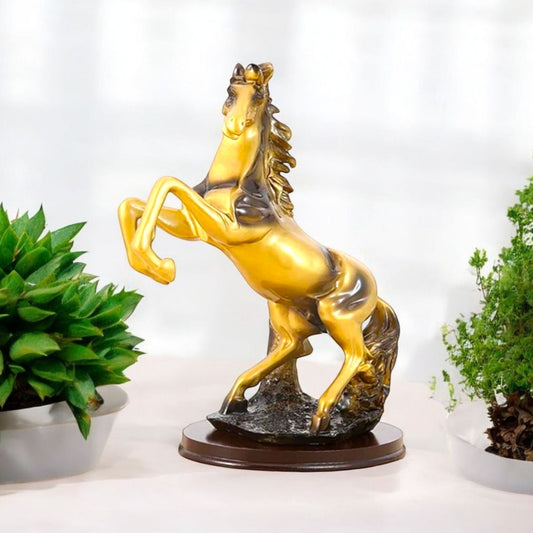 Majestic Golden Horse Decorative Sculpture