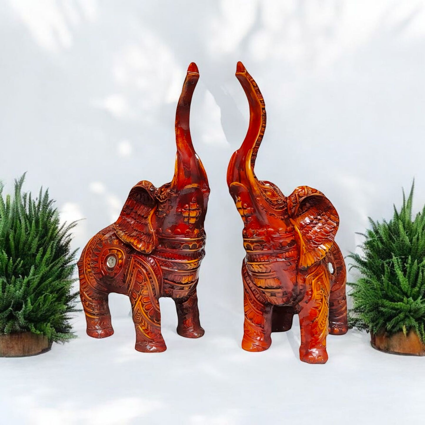 Stunning Handcrafted Elephant Figurine Set