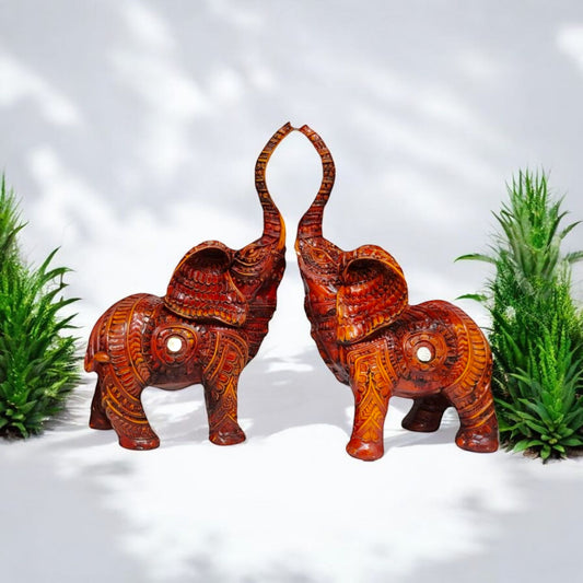 Stunning Handcrafted Elephant Figurine Set
