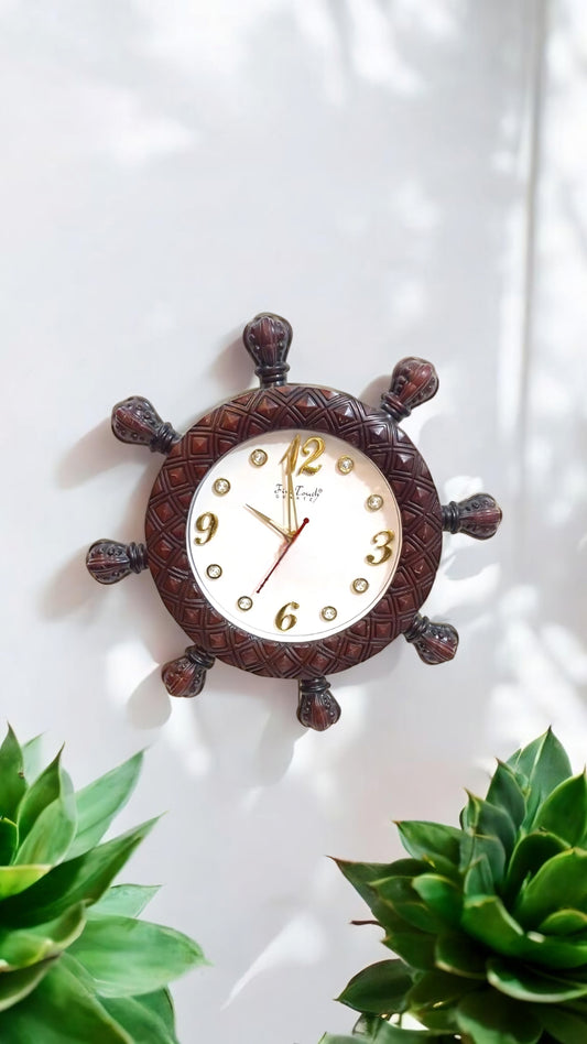 Nautical-Inspired Ship Wheel Wall Clock