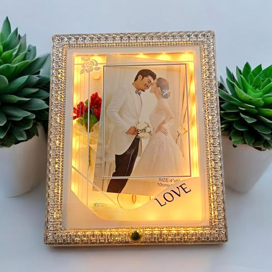 Elegant LED-Lit Crystal Photo Frame
