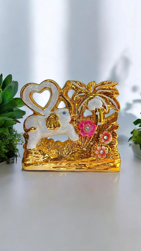 Golden Showpiece with Floral Accents