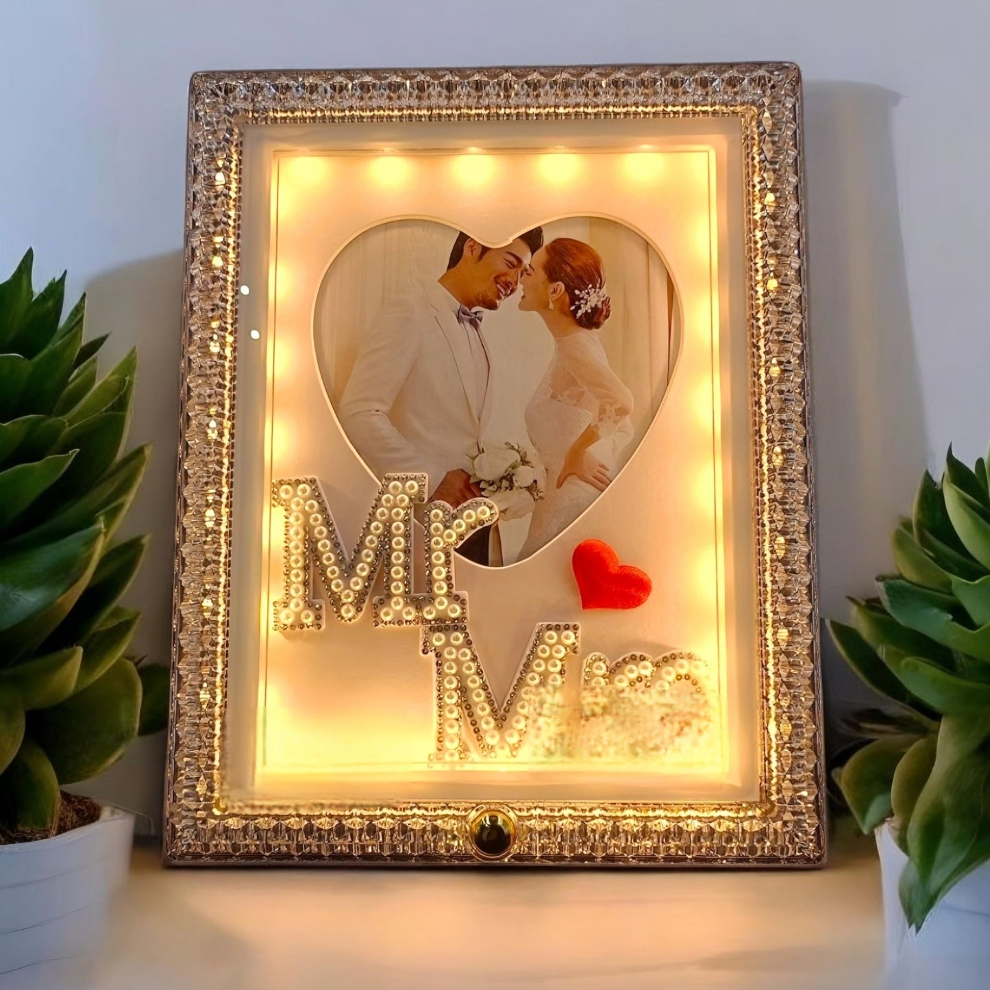 Elegant LED-Lit Crystal Photo Frame