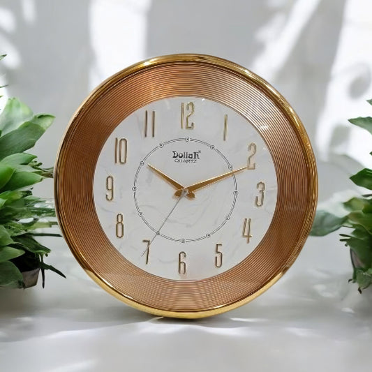 Elegant Wall Clock with Metallic Frame