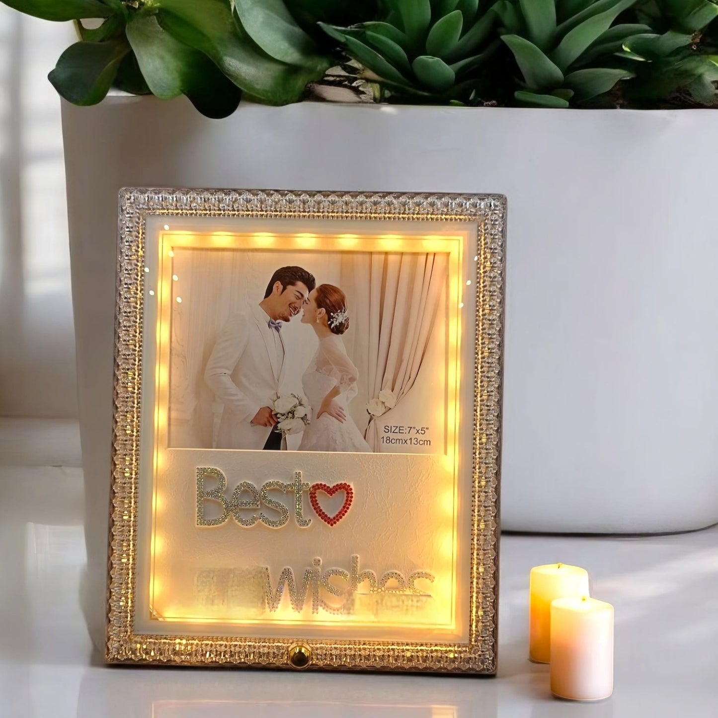 Elegant LED-Lit Crystal Photo Frame