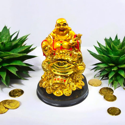 Elegant Golden Wealth Buddha Figurine
