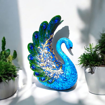 Stunning Blue Peacock Decorative Showpiece