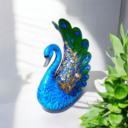 Stunning Blue Peacock Decorative Showpiece