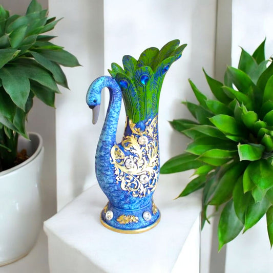Elegant Peacock Design Decorative Flower Vase