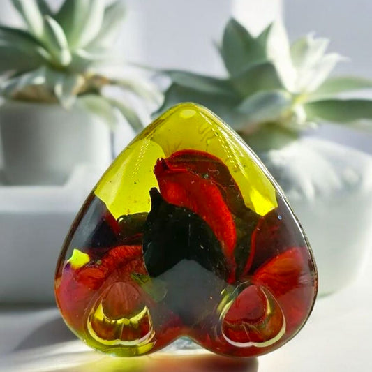 Heart Shaped Glass Paperweight