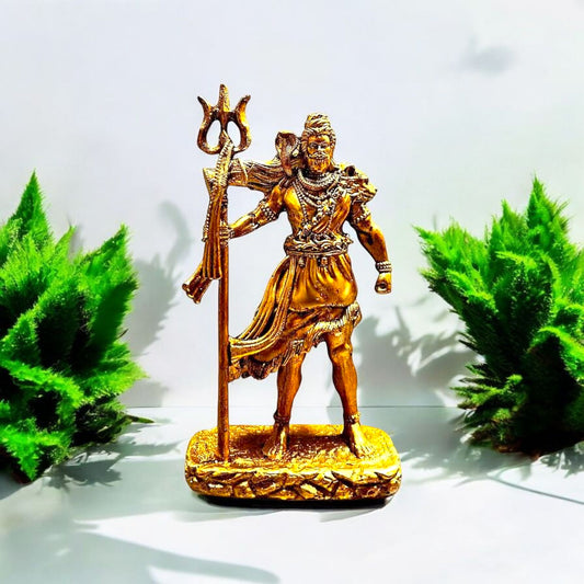 Golden Lord Shiva Idol Statue Decor