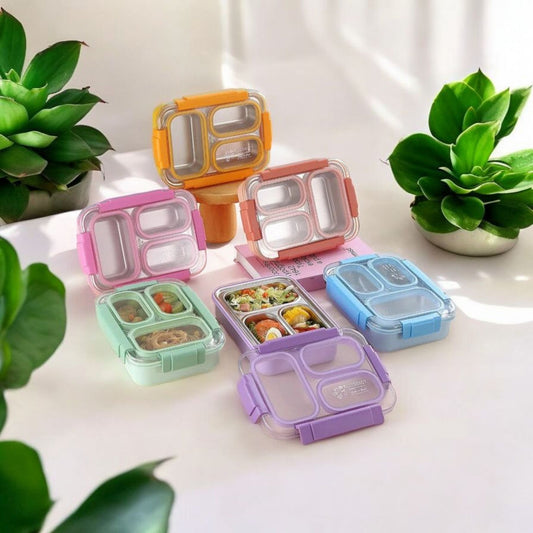 Steel Lunchbox with Cutlery Set