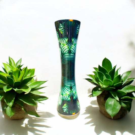 Vibrant Tropical Leaf Design Vase