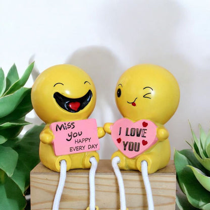 Charming Yellow Love Emotion Figurines
