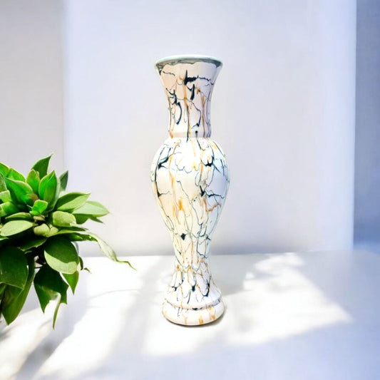 Elegant Marble-Patterned Decorative Vase