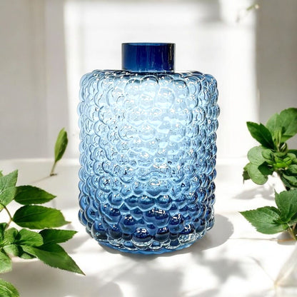 Blue Bubble Glass Vase