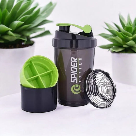 Spider Protein Shaker Bottle with Storage 500ml