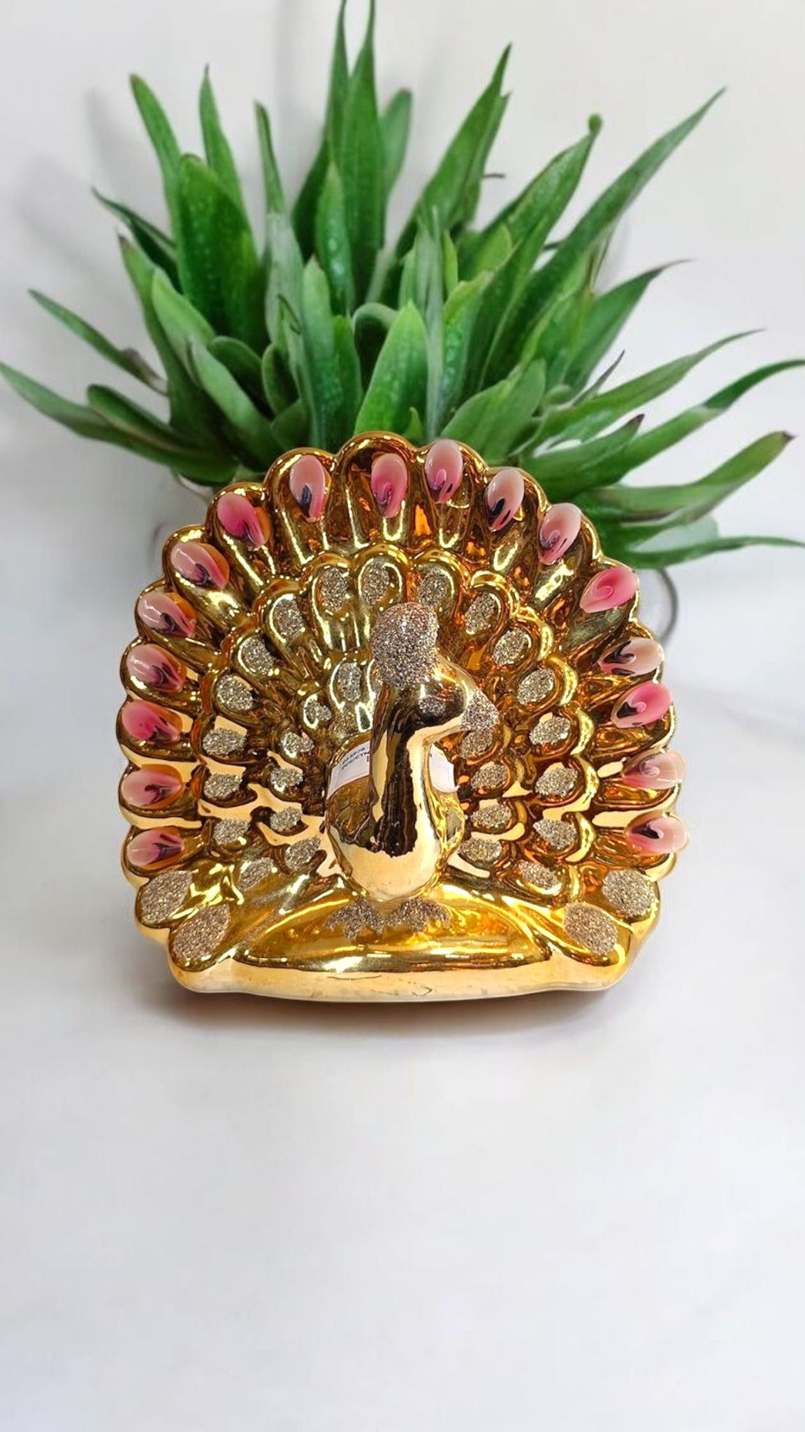 Golden Peacock Decorative Showpiece