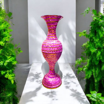 Vibrant Red and Pink Decorative Vase