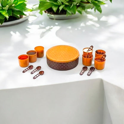 Round Masala Box with 7 Containers