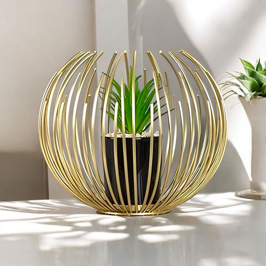 Golden Cage Metal Planter