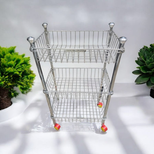 Stainless Steel 3-Tier Utility Trolley