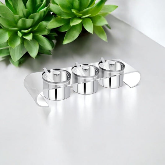 Stainless Steel 3-Piece Condiment Server Set