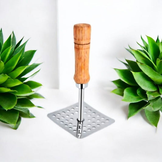 Square Base Wooden Handle Masher