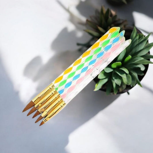 Colorful Swirl Handle Nail Art Brushes