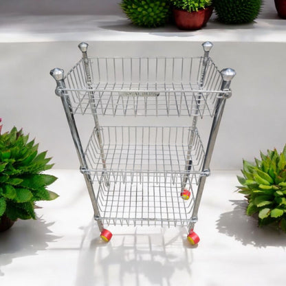 Stainless Steel 3-Tier Utility Trolley