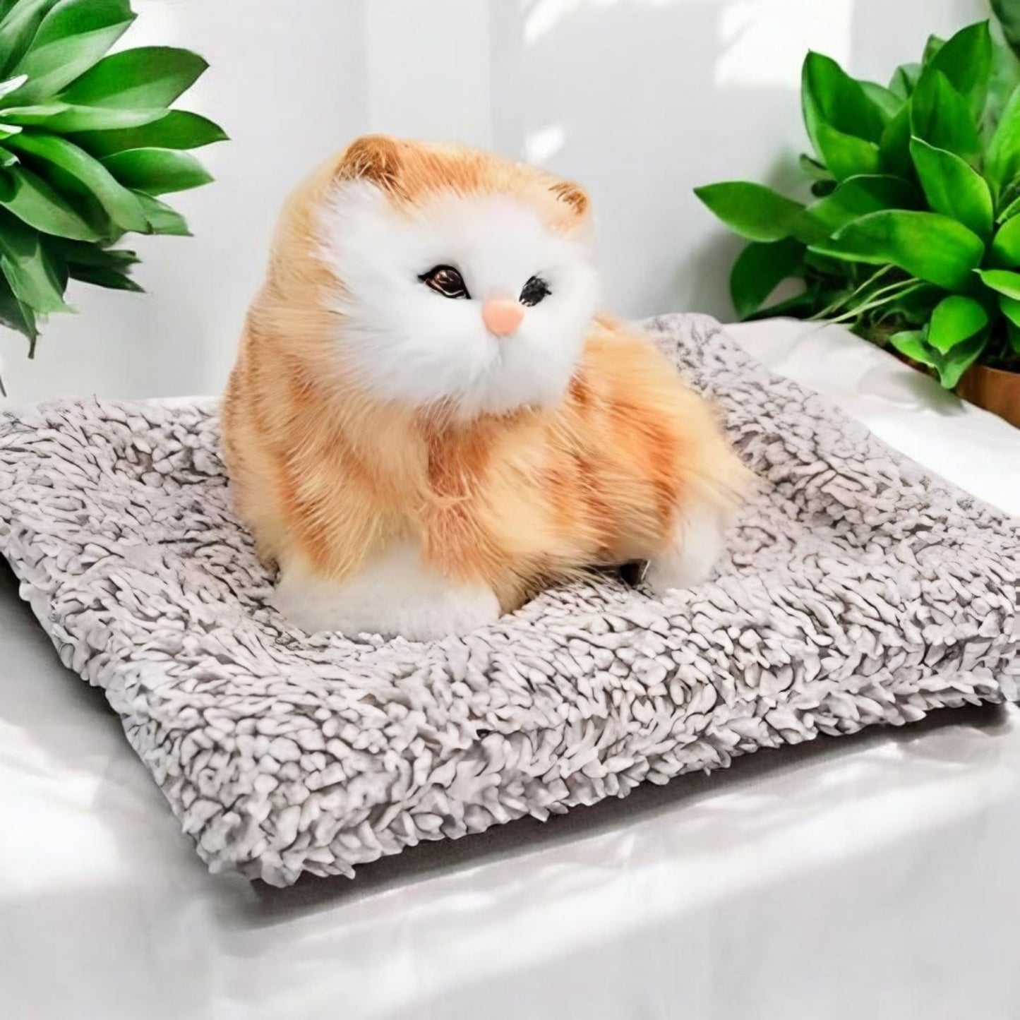 Lifelike Sleeping Cat Plush Toy