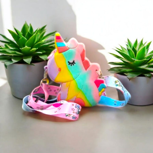 Adorable Rainbow Unicorn Crossbody Bag for Kids