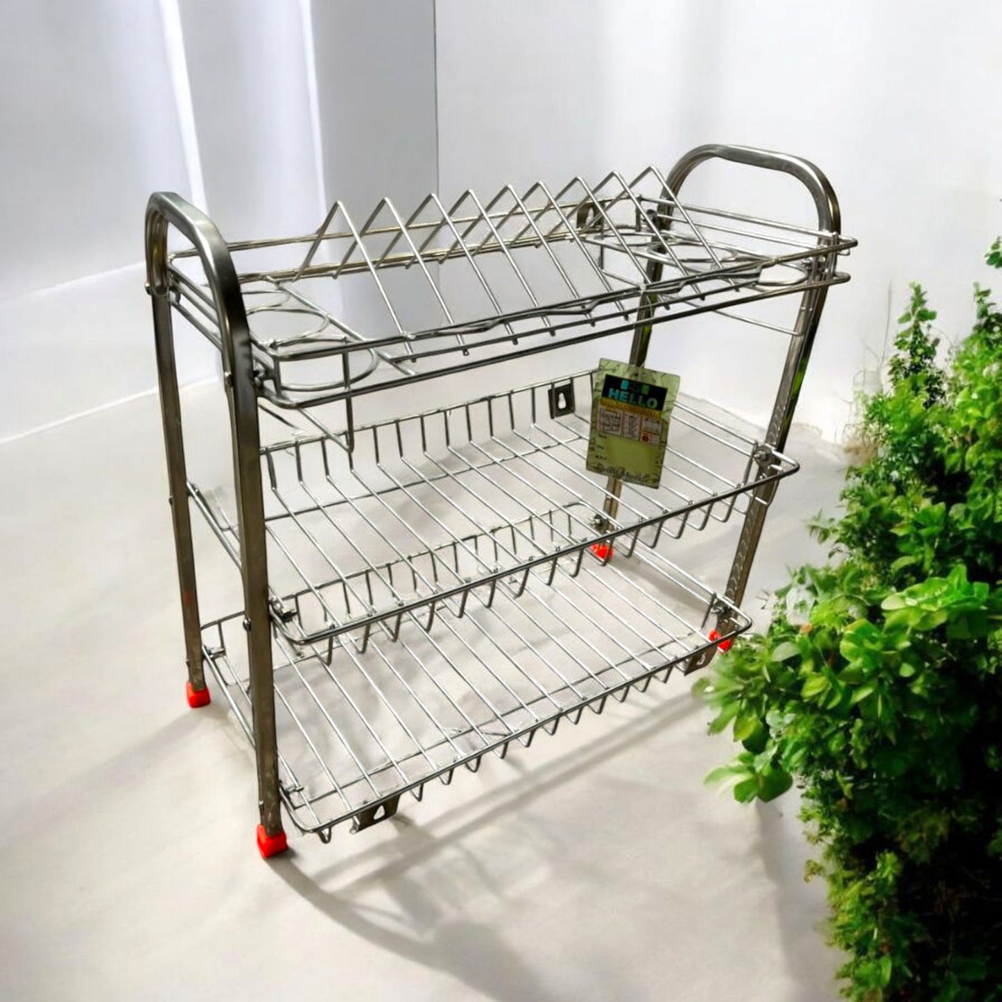 Stainless Steel 3-Tier Dish Drainer Rack